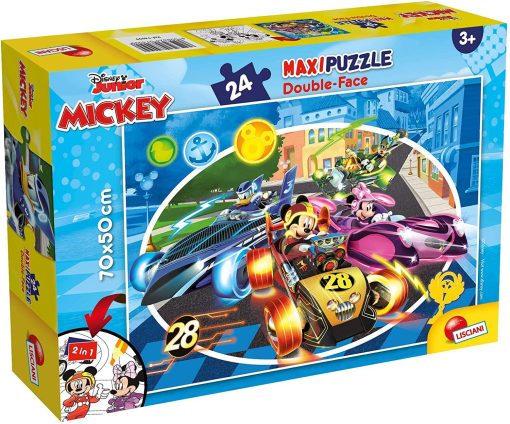 Puzzle de colorat - Mickey in cursa (24 piese)